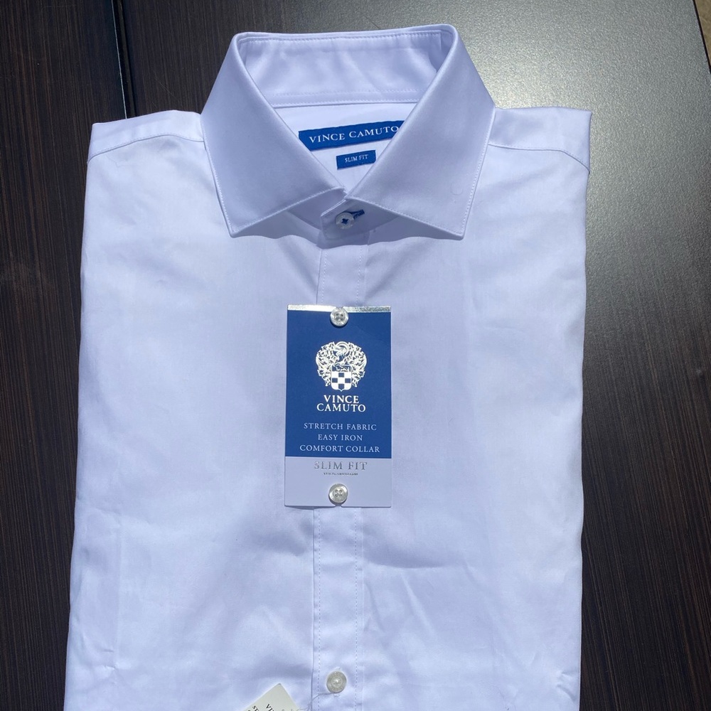Vince Camuto White Slim Fit Dress Shirt Size 15